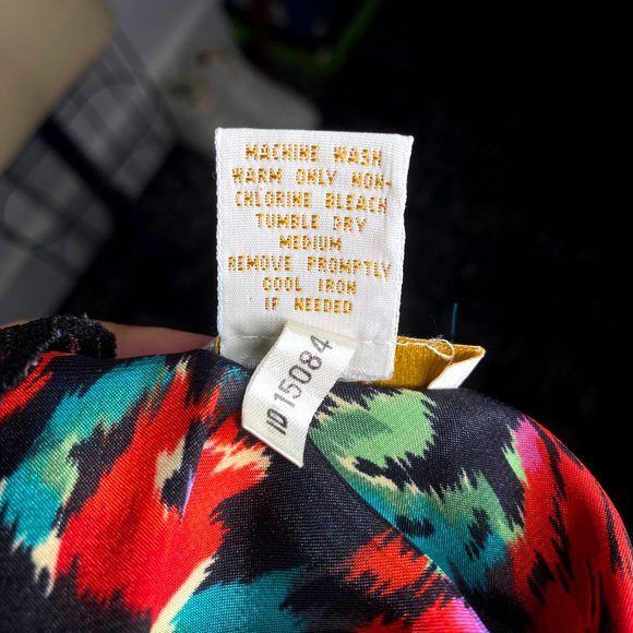 Vintage Gold Label Victoria's Secret Abstract Floral Pattern Satin + Lace Nighty - Picture 6 of 6